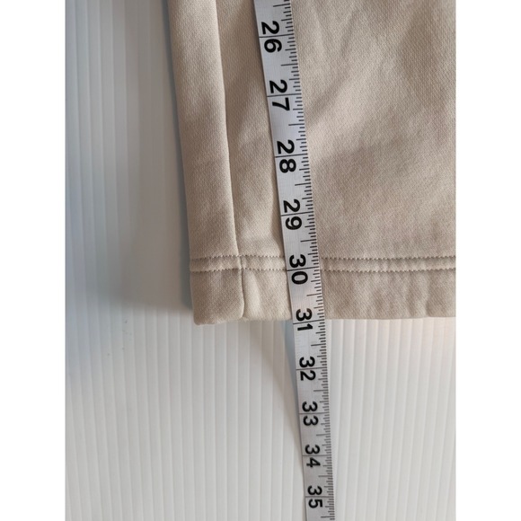 Nike Phoenix Wide Leg Sweatpants Beige Drawstring Logo Casual Lounge Size L - Picture 9 of 9